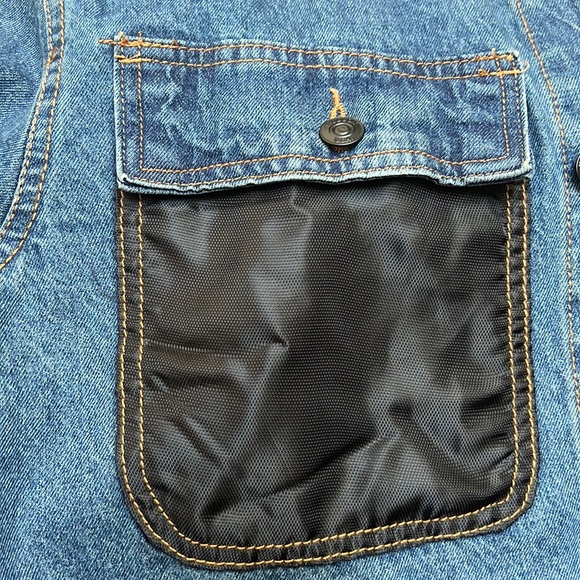 Hudson Jeans Mens Blue Denim Jean Jacket/Long-sleeve Shirt NWT Black Pockets - Picture 3 of 11